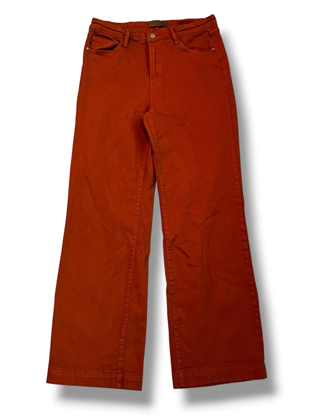 Judy Blue Wide Leg Jeans Size 13/31 Garment Dyed Rust/Orange Retro High Rise